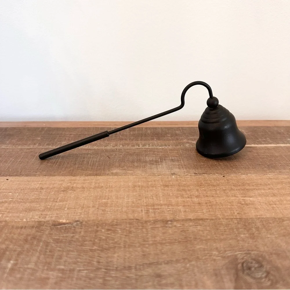 Classic Matte Black Candle Snuffer Bell Shaped Metal 7.5 inches Long